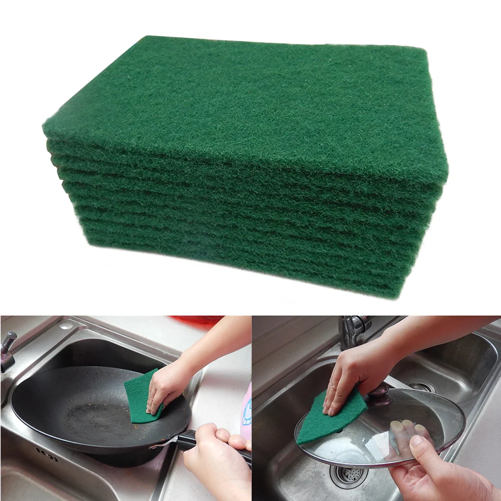 Pads Scouring Pad Dish Green Scrub Sponge Scrubber Cleaning Kitchen Washing Reusable Dishes Dishwashing Scrubbing Cleaner