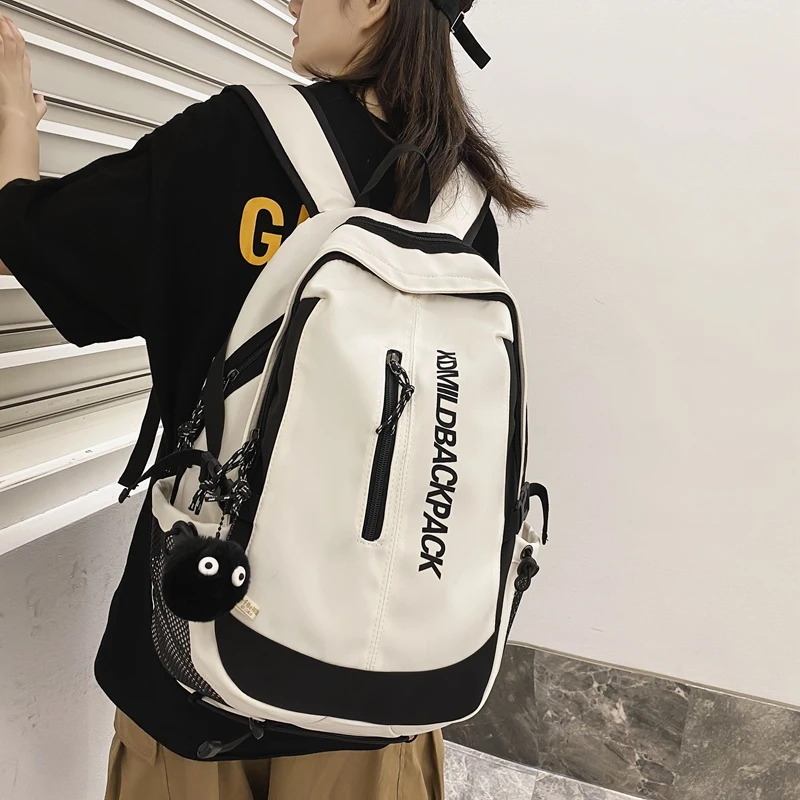 

Модный вместительный рюкзак Enopella для женщин, школьный ранец для учеников Старшей школы, мужской большой дорожный портфель для ноутбука, черный