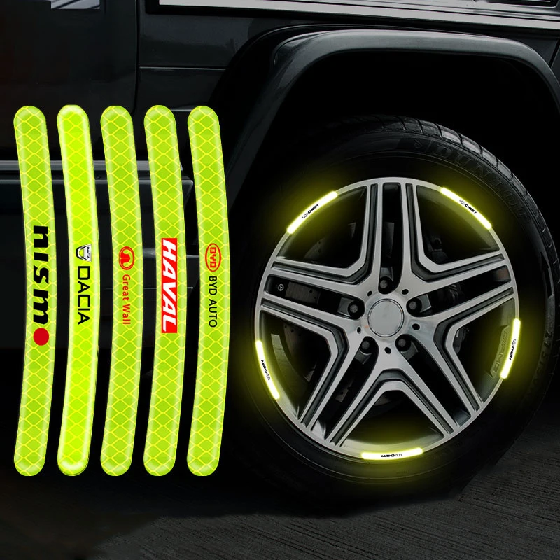 

20pcs Reflective Car Wheel Rim Stickers Stripe Wheel Hub Decals for Audi Mitsubishi Hyundai Chevrolet Citroen TRD jaguar Dacia