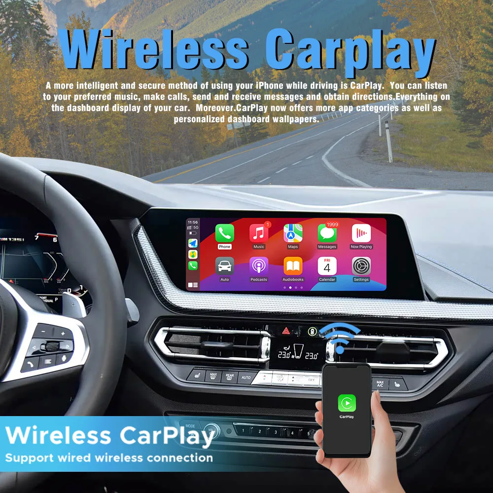 Фото Беспроводной адаптер CarPlay Android Auto iDrive 7 для BMW 1 серии F40 F41 2019-2024 116i 118i 120i 128ti M135i 116d 118d 120d 123d №3