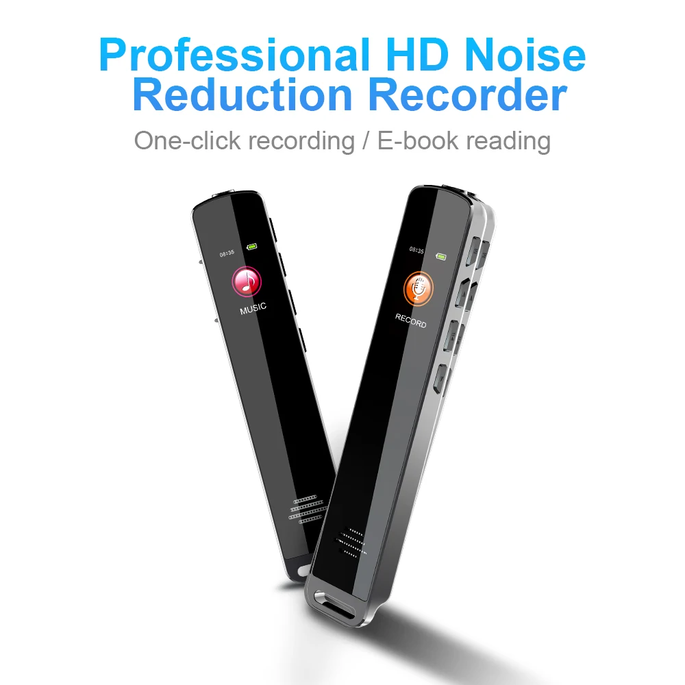 

Digital Voice Activated Recorder Dictaphone Long Distance Mini Audio Recording MP3 Player Noise Reduction Record with HD Screen