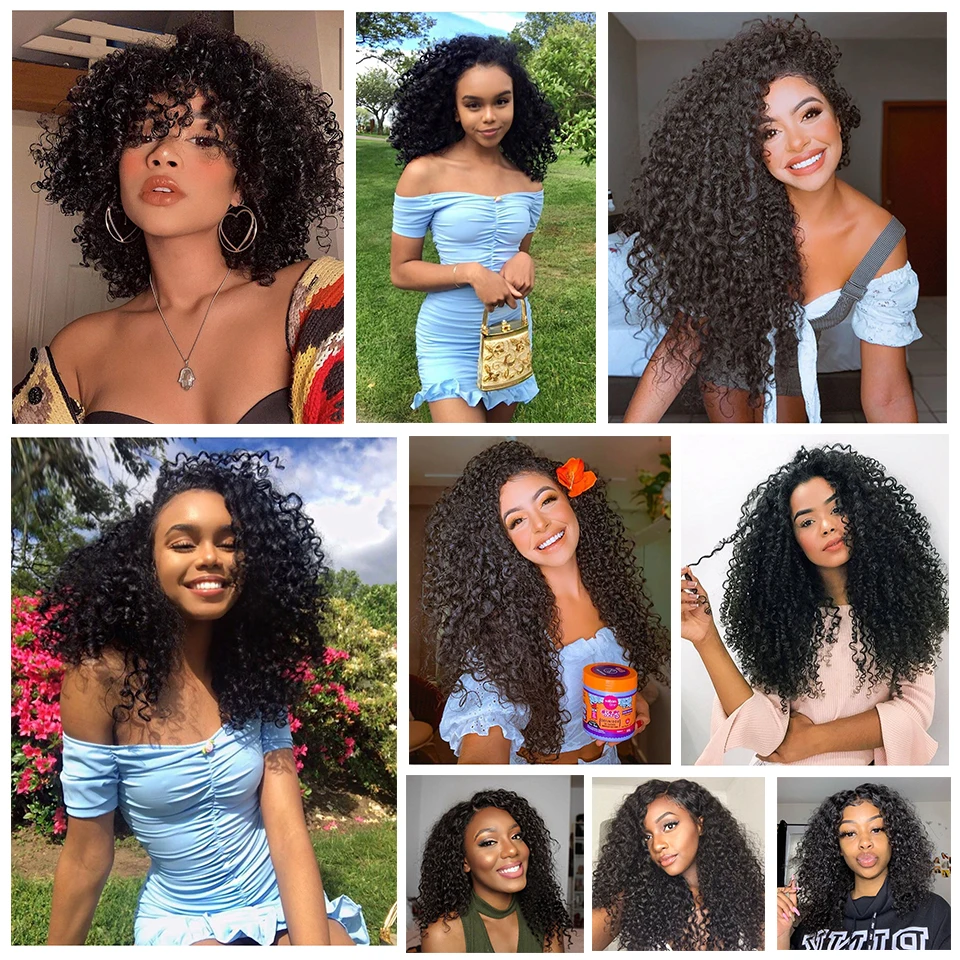 SIYUSI Human Hair Extensions Brazilian Kinky Curly Human Hair Bundles Afro Kinky Curly Bundles Weaving Curls Cheap Natural Hair