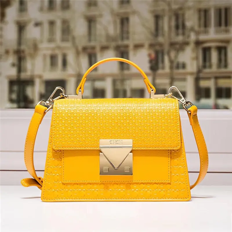 

100% Genuine Cowhide 2022 New Letter CHCH HCHC Ladies Large Capacity All-match Solid Color Single Shoulder Messenger Handbag Cc