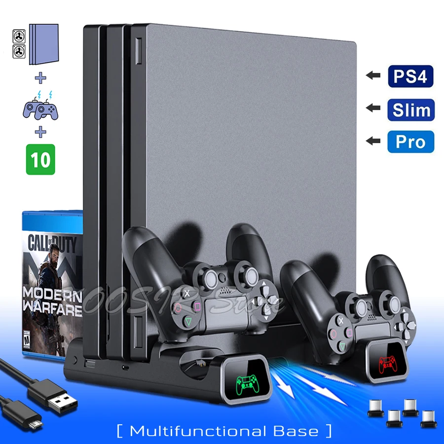 PS4 Slim / PS4 Pro Console Universal Upright Bracket Play Station PS 4 Cooling Stand Charger Disc Slot For Playstation 4 Slim