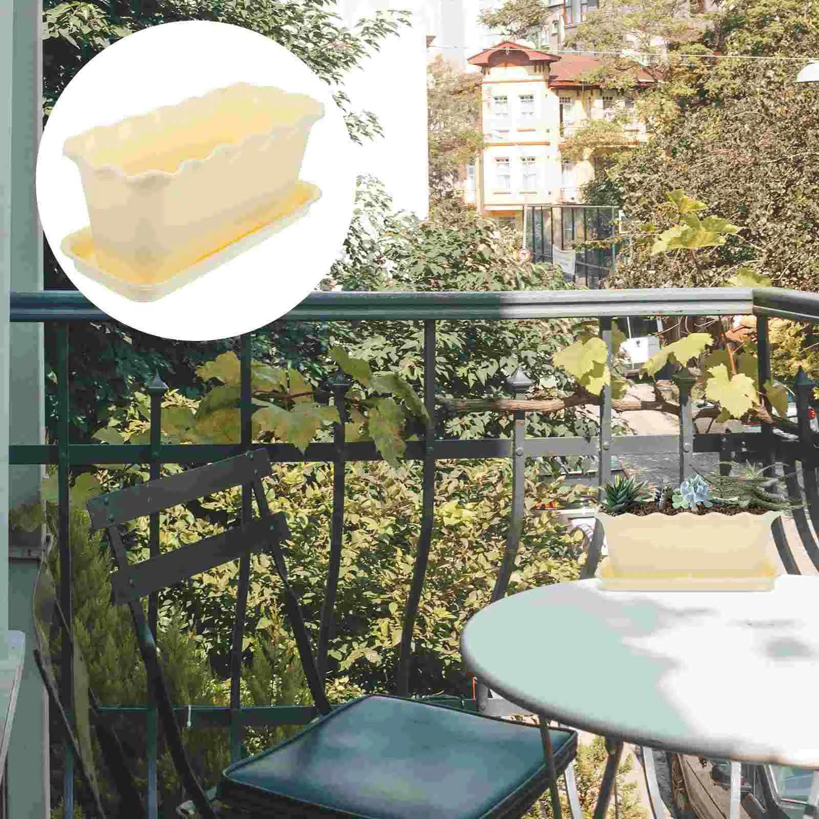 

1 Set of Windowsill Planter Box Plastic Plants Pot Garden Vegetable Growing Pot Planter