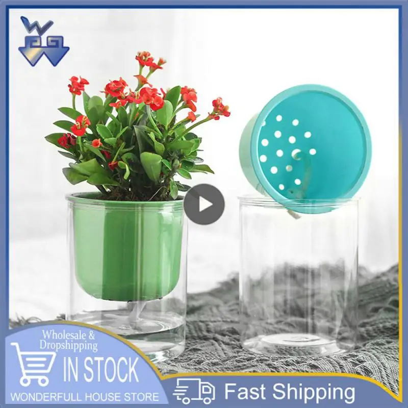 

Automatic Water Absorption Modifier Simplicity Automatic Absorbent Flower Pot Simplicity Plant Straight Pot Transparent Macron