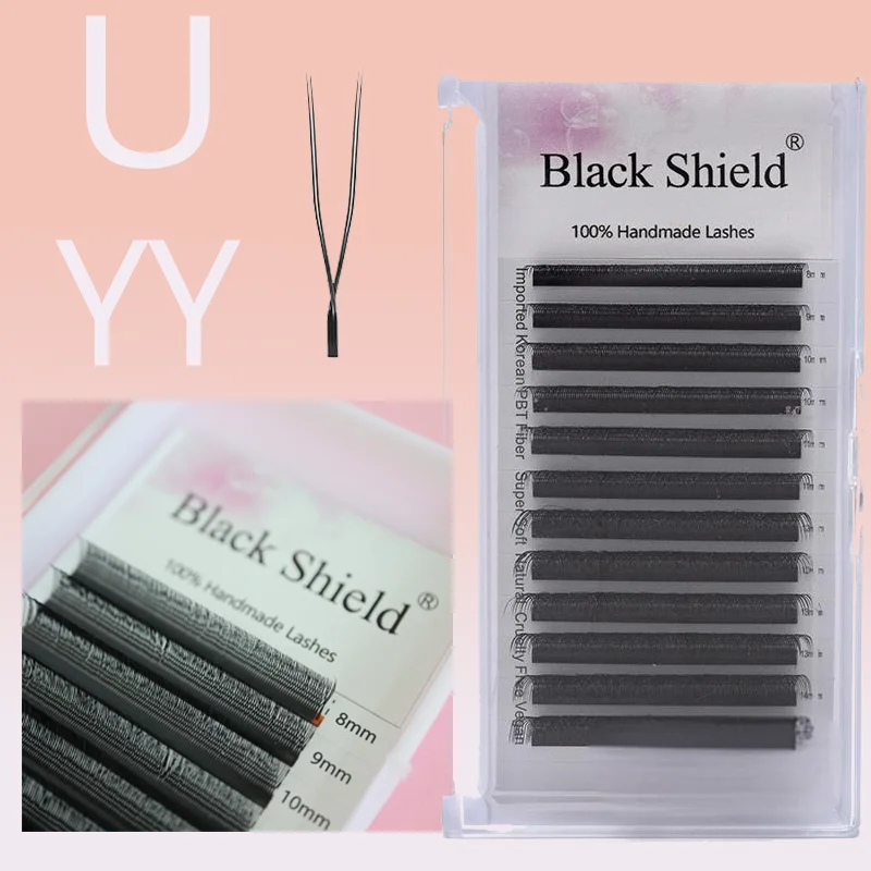 Фото Blackshield Новое поступление U YY Наращивание ресниц Натуральные мягкие 8-15 микс Fibras YY Объем готовые U-образные накладные ресницы Cilios №1