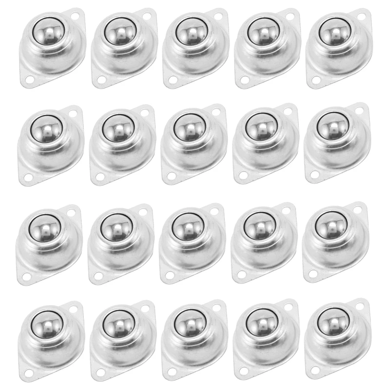 

20Pcs Metal Steel Swivel Ball Caster Wheel Car Robot Universal Eye Round Wheel For Machinery Trolleys Furniture Hardware
