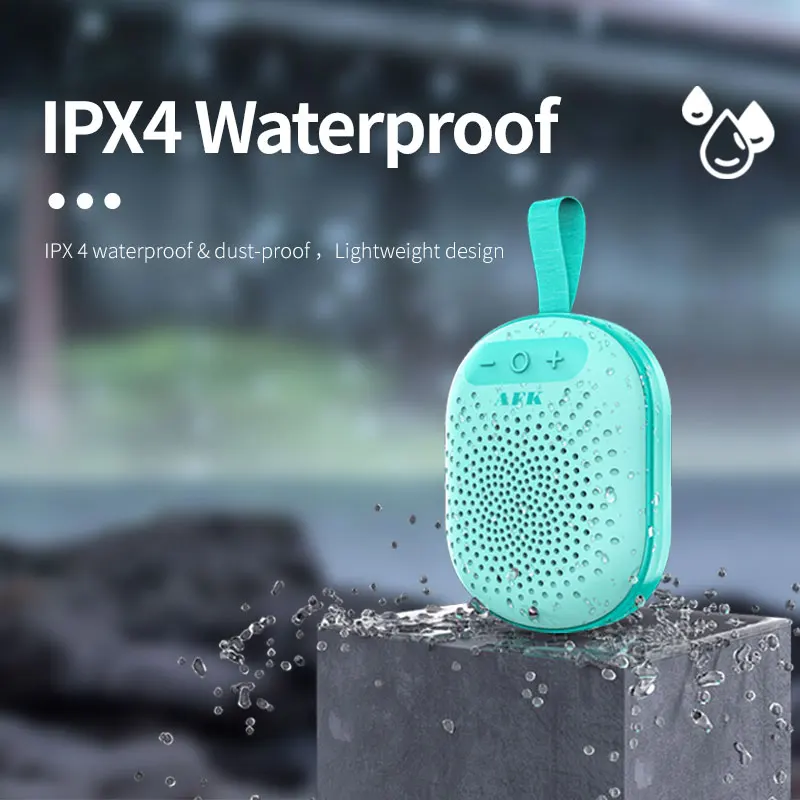 Фото Портативный и маленький Bluetooth-динамик IPX4, водонепроницаемый шнурок, дизайн для путешествий, спорта, совместим с iPhone и Android №2