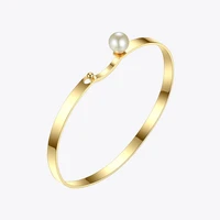 enfashion pearl ball cuff bracelets bangles for women gold color stainless steel elegant bangle fashion jewelry lady gifts b2051