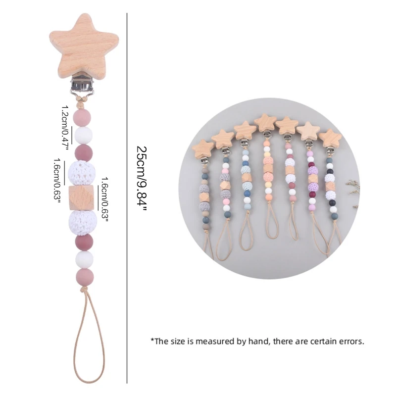 

Babies Pacifier Clips Metal Teething Clip Teether Toy with Chewbeads Pacifier Toys for Baby Boys Girls Baby