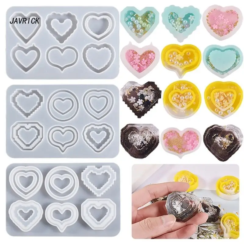 

Quicksand Resin Casting Molds,Resin Art Shaker Mold,Crystal Silicone Hollow Mold Epoxy Pendant Mold Cute Keychain Mold