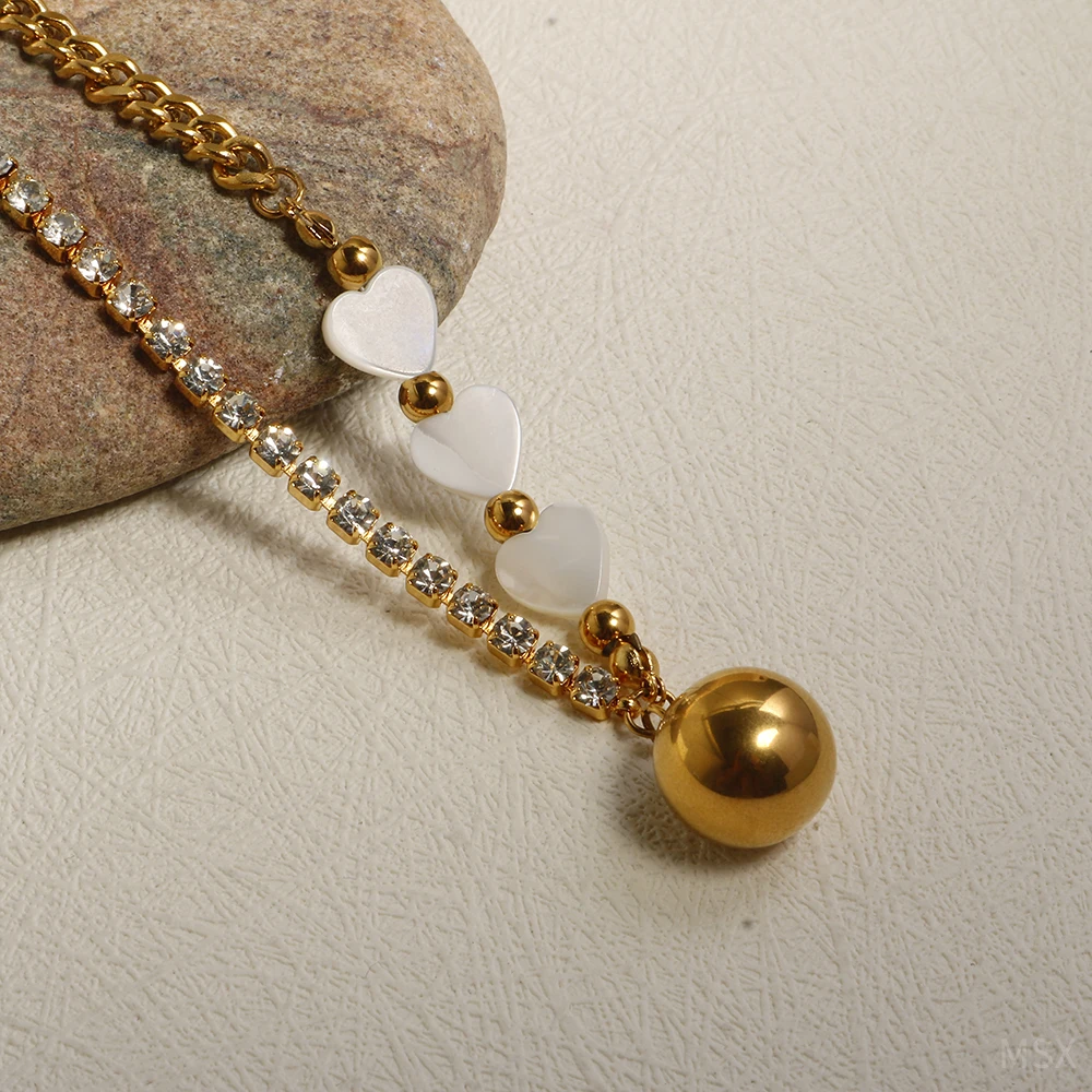 ZMfashion коготь набор циркониевая цепочка Ins персонализированная белая ракушка