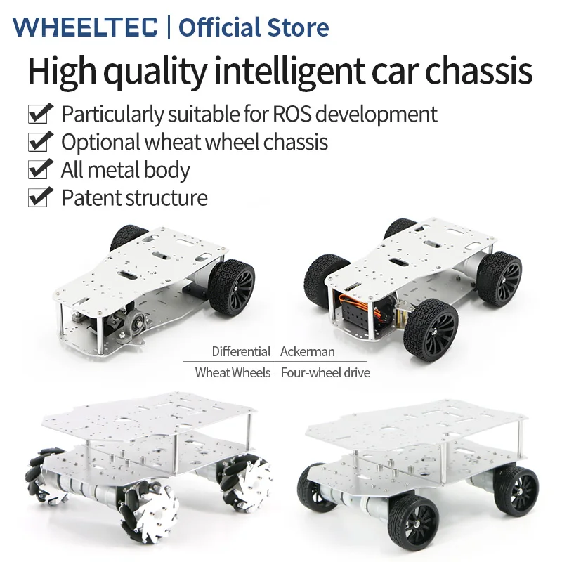 

WHEELTEC Mecanum rad smart auto chassis Aktive differential front lenkgetriebe hinten stick Ackerman omnidirektionale rad