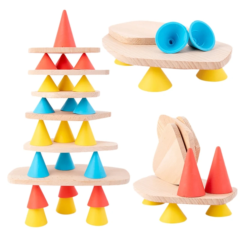 

Children's Puzzle Balanced Building Blocks To Build Shape Hand-Eye Coordination Parent-Child Wooden Early Education Toy