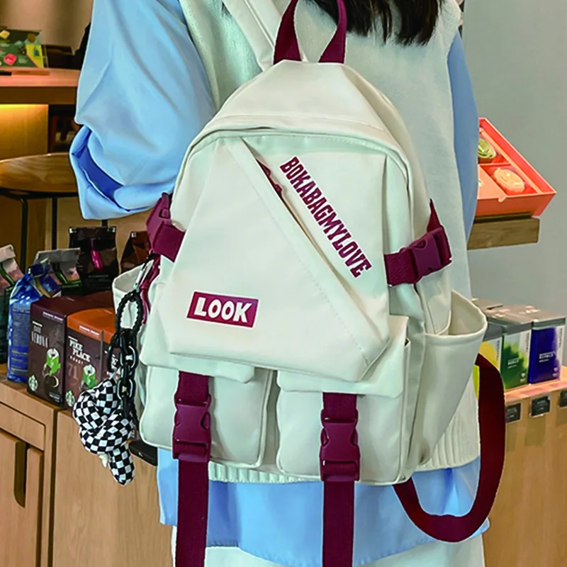 

2023 нейлоновые рюкзаки для студентов, Высококачественная школьная сумка в колледжском стиле, повседневный женский дорожный рюкзак, Вместительная женская сумка для книг