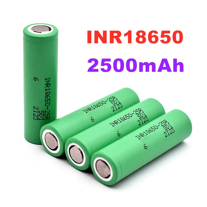 100% Original INR18650 25R 1865 2500Mah 3.7V 18650 Batterij Lithium Oplaadbare Batterijen Hoge Stroom Ontlading 20A Power Cell |