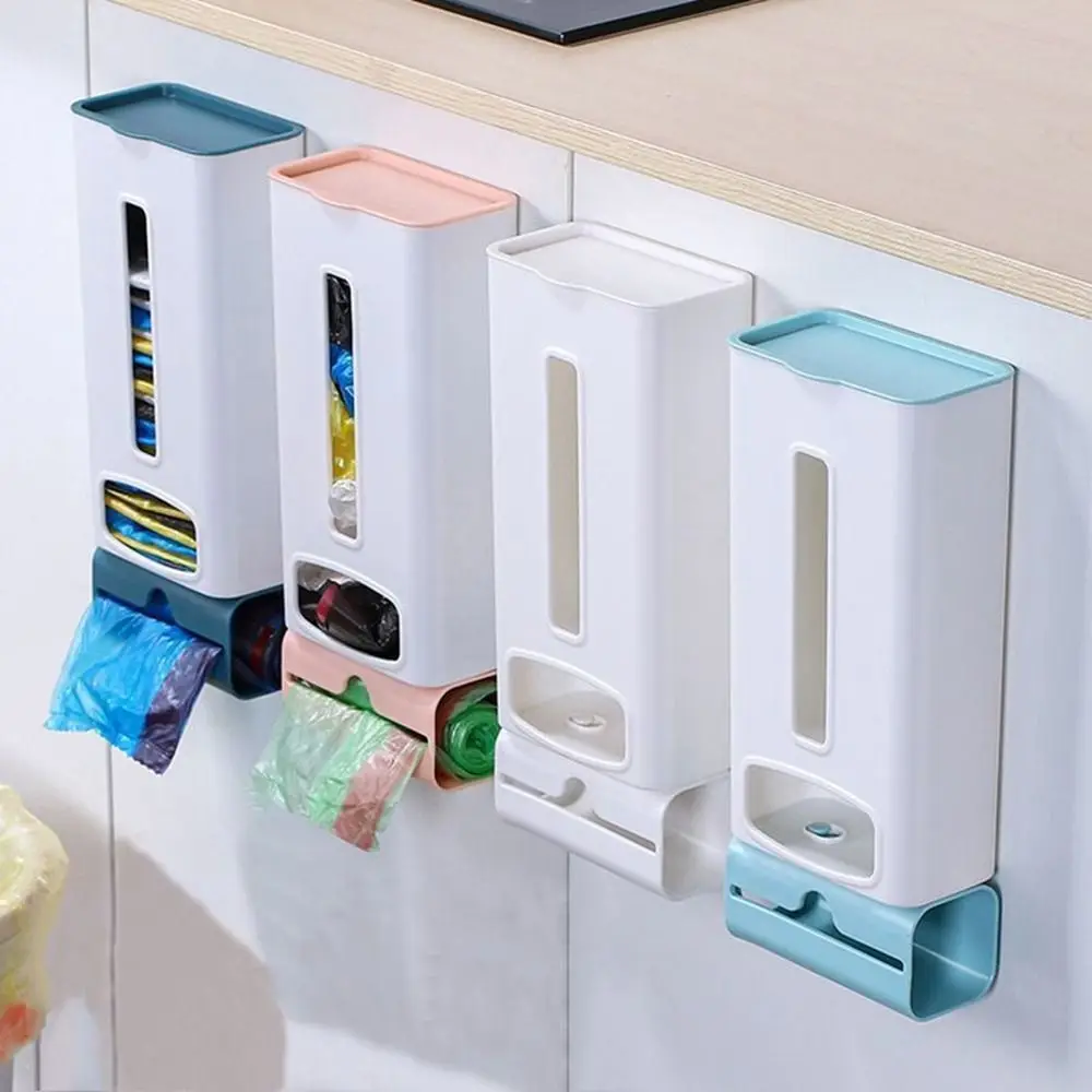 

Capacity Punch-Free Storage Rack Removable Hanging Trash Bags Dispenser Storage Box Garbage Bag Holder Debris Organizer