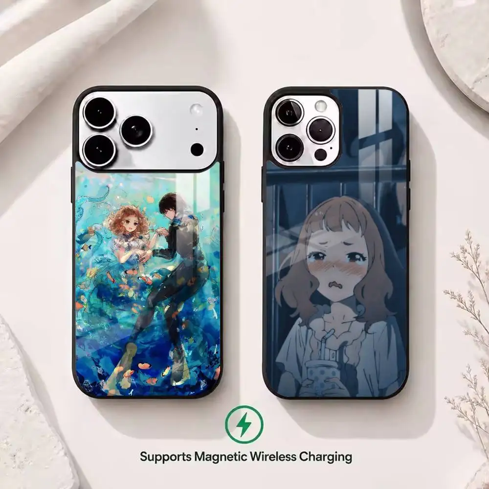Фото Аниме-чехол для телефона «Джей-Джози, тигр и рыба» для iPhone 13, 14, 15, 11, 12, 16, 17 Pro Plus с магнитным креплением №1
