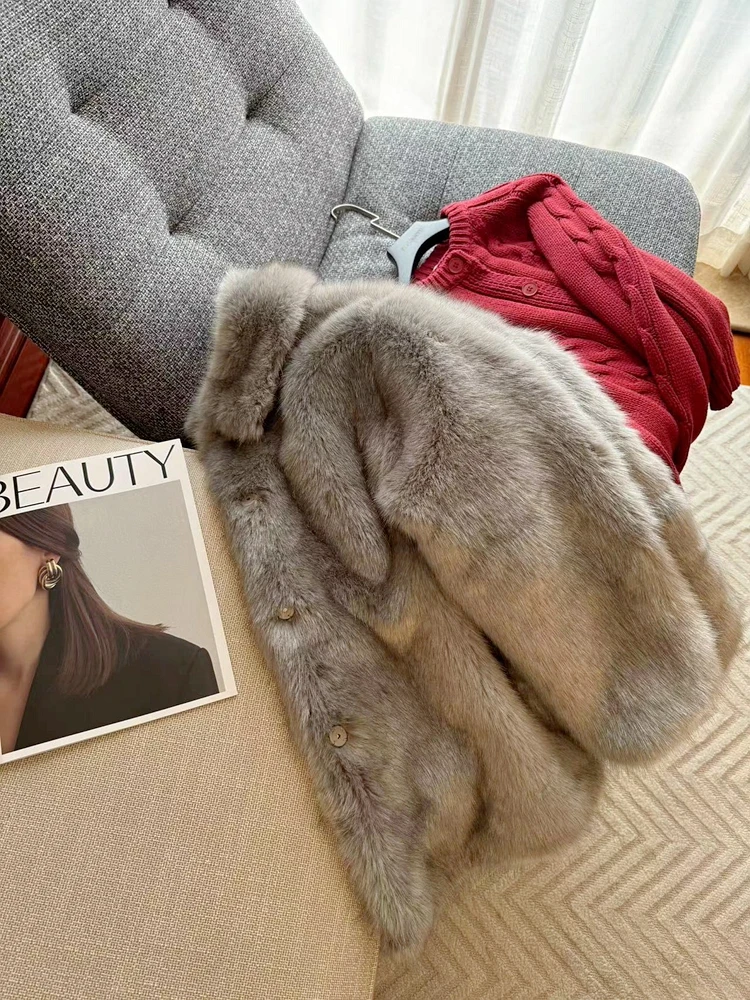 Shatanyu верхняя одежда из лисьего меха для защиты окружающей среды женская зима 2024