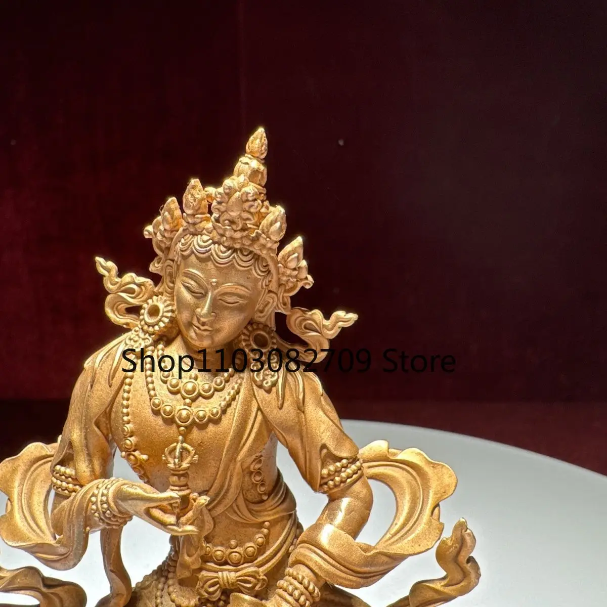 Чистая красная медь Ваджрасаттва 10 см статуя Будды орнамент домашнее поклонение