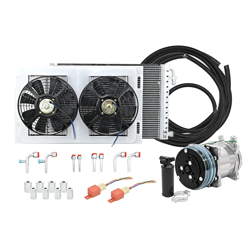 

Комплект автомобильной системы кондиционирования воздуха CFY 12 В/24 В, универсальный компрессорный конденсаторный блок 508