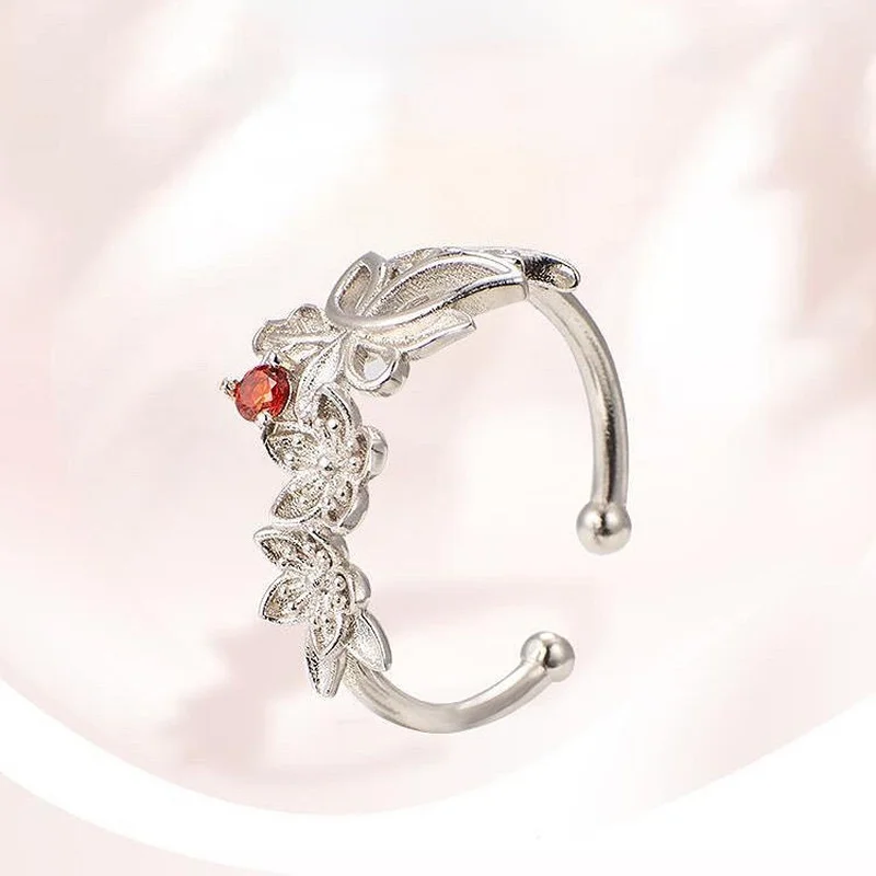 

Женское кольцо Tian Guan Ci Fu, кольца, мужские Модные аниме ювелирные изделия, кольцо с цветком, свадебные кольца, милые серебристые металлически...