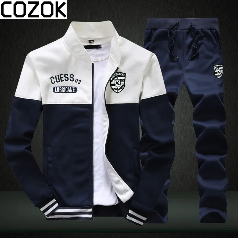 

Men's Fashion Casual Sport Suit Zipper Coat+Pant Tracksuit Men Brand Clothing Men Outfit Set Clothes Jogger Suits for Men Sweat