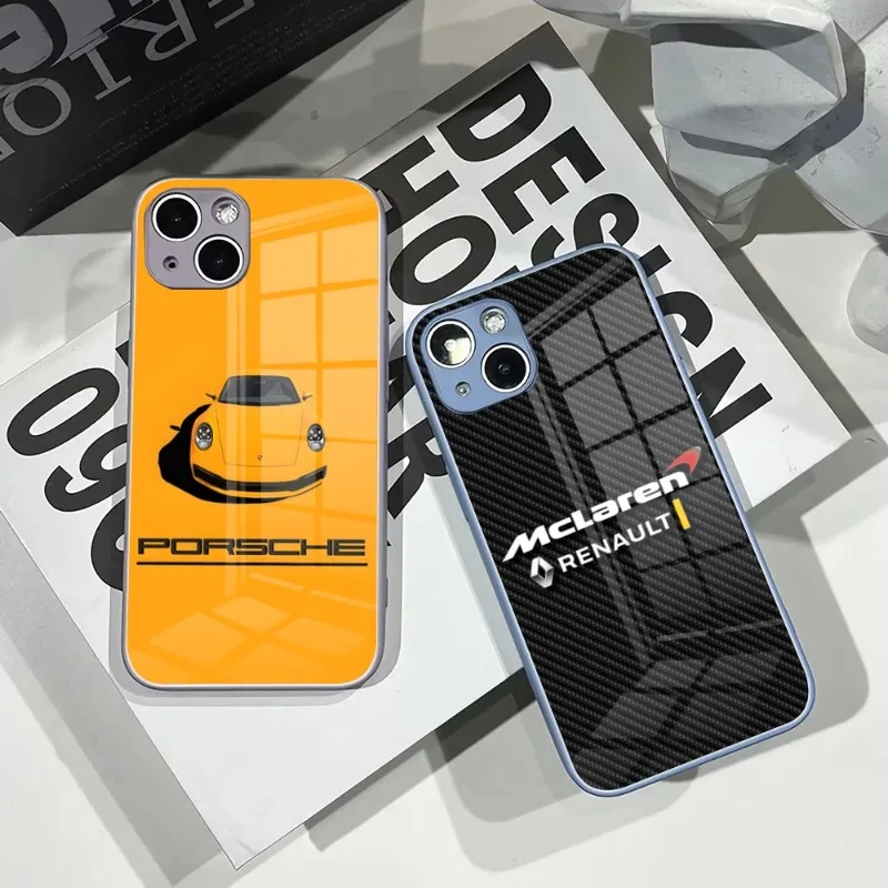 

Роскошный спортивный автомобиль McLaren чехол для телефона IPhone 14Pro 13 11 12 XR XS MAX 7/8 X Plus 13 цветов закаленное стекло крутая пара