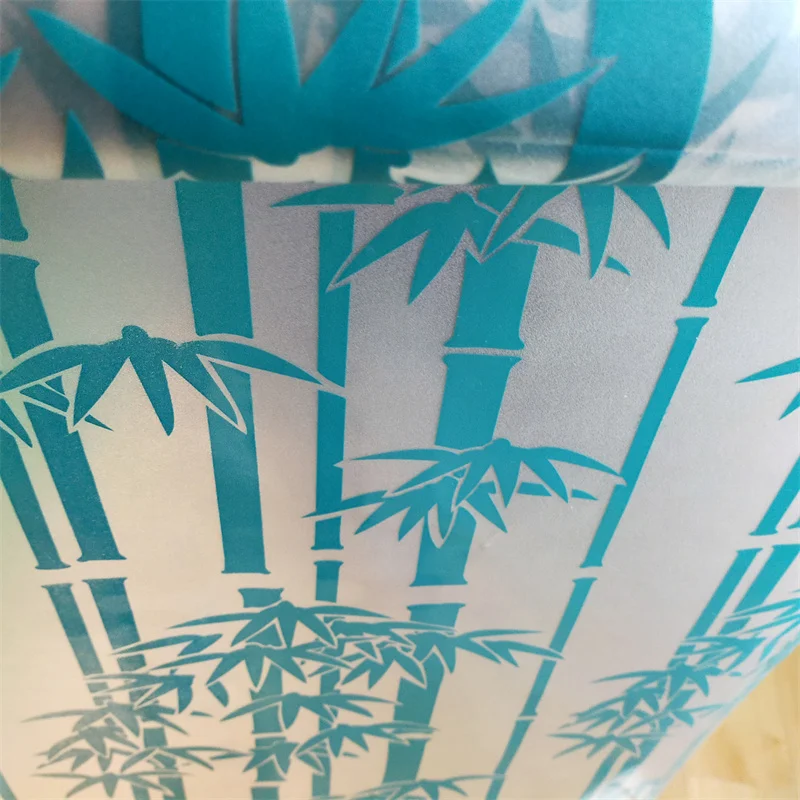 Бамбуковая самоклеящаяся полупрозрачная оконная целлофановая раздвижная дверь