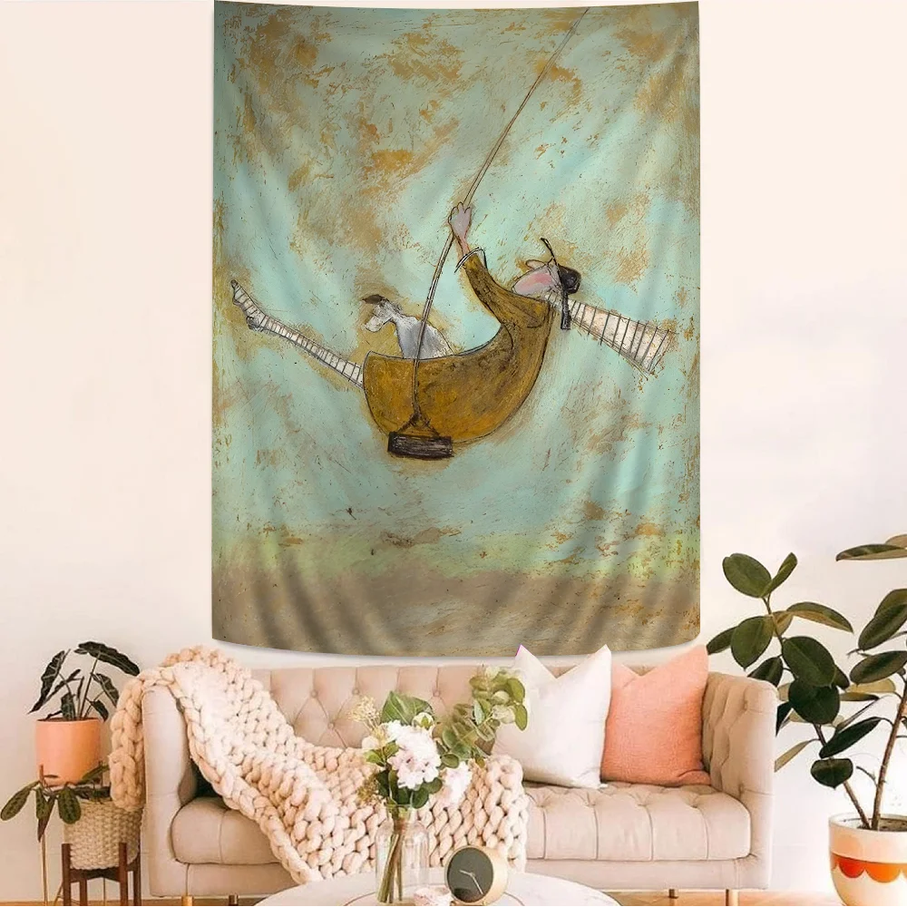 Сэм Тофт Арт Абстрактный Пейзаж Гобелен Полиэстер Хлопок Вязаный Ковер