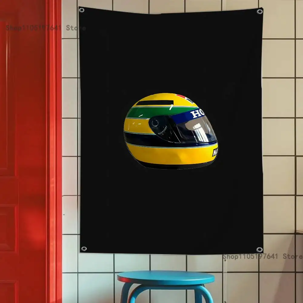 Фото Racing Driver A-Ayrton S-Senna Высококачественный гобелен с флагом, баннер для спальни, гостиной, бара, вечеринки, Настенный декор для наружного использования №3