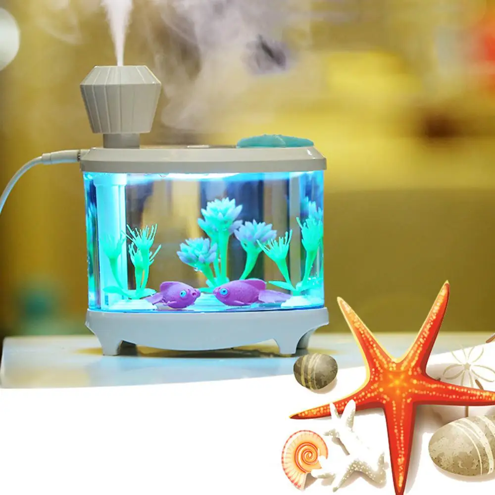 

Air Humidifier Mini Fish Tank Plant USB Air Humidifier Creative 460ML Household Diffuser High Quality Night Light Mist Maker