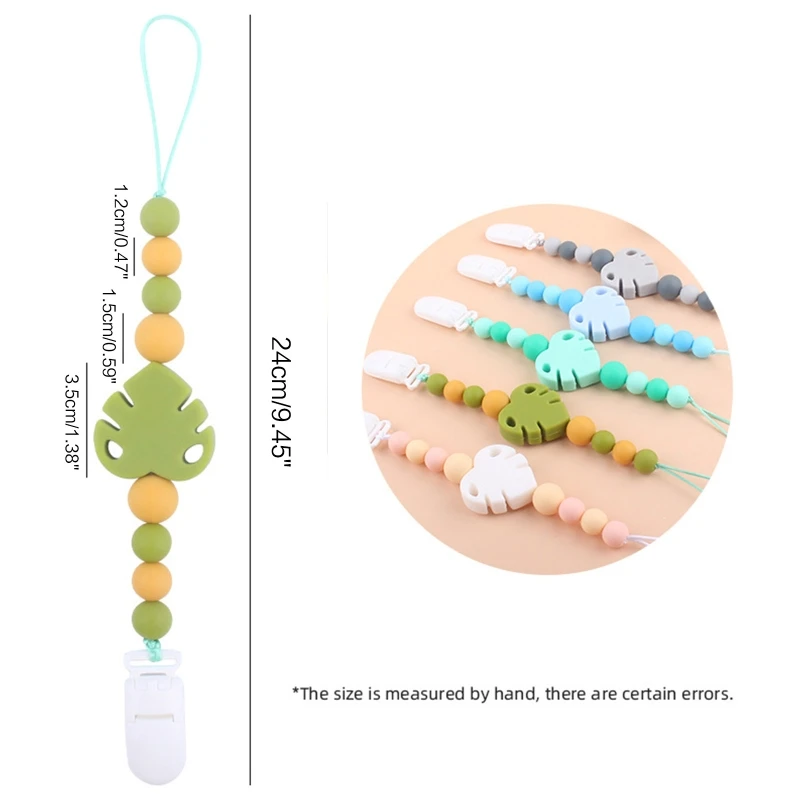 

Leaf Silicone Pacifier Clip for Babies Girls Boys Infant Teething Soothie