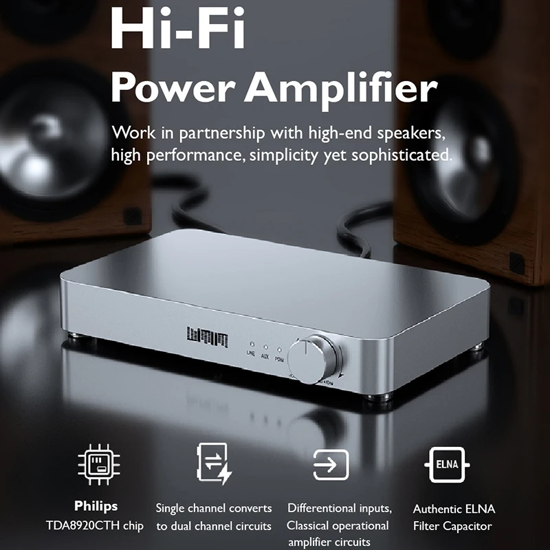 

HIFI Stereo Digital Power Amplifier Class D 80W*2 High-power Fever-grade Combined Power Amplifier TDA8920CTH High-end Op Amp