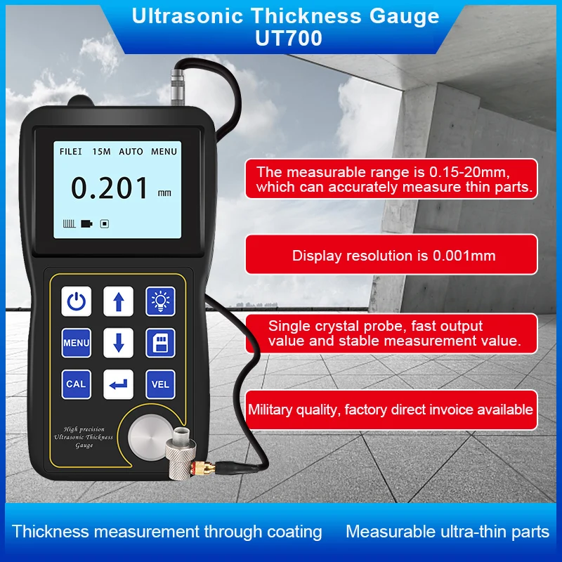 Ультразвуковой толщиномер UT700 ультратонкий цифровой измеритель толщины с