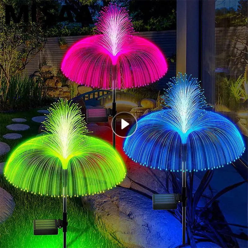 

Creative Solar Led Garden Lights Solar Charge Decor Lamp Led Fiber Optic Lights Single/double Layer For Lawn Patio Lawn Light