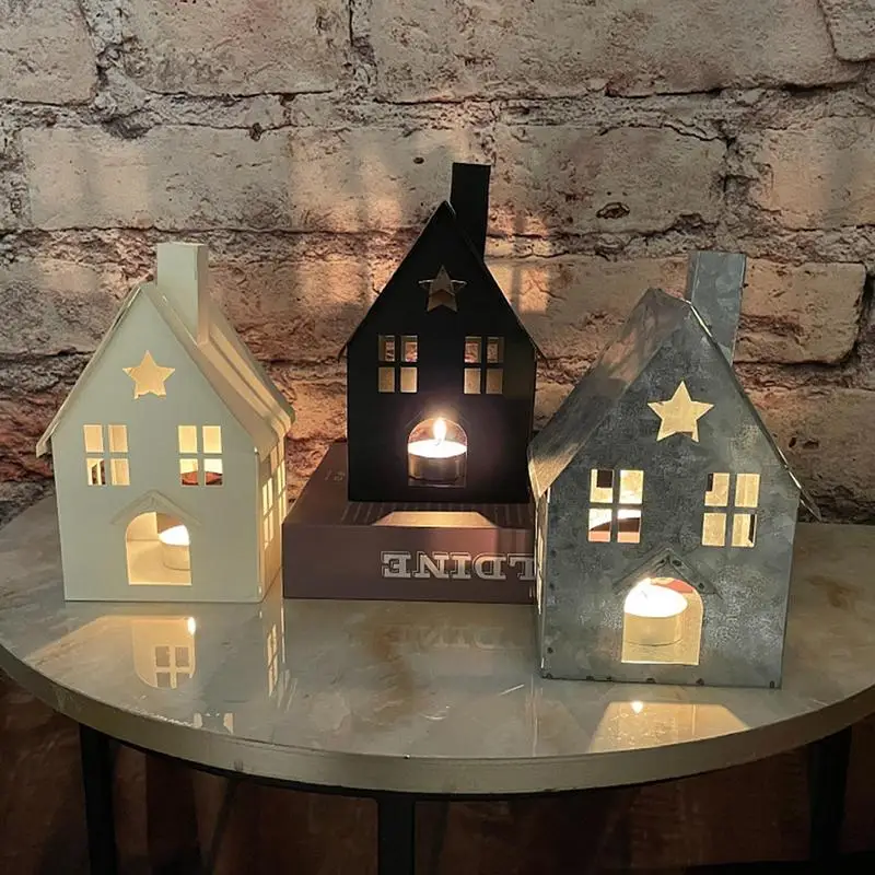 

House Shaped Tealight Holder Vintage House Shaped Metal Lantern Tealight Lantern House Candlesticks Dining Room Table Decor