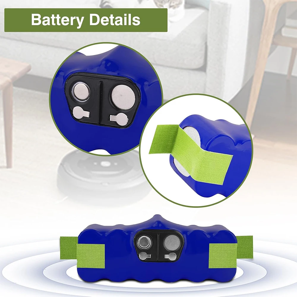 Фото Ni-MH сменная батарея 14.4V 12800mAh для iRobot Roomba серий 500, 600, 700, 800, 900 (модели 585, 595, 600, 610, 620, 630, 631, 650, 660, 760) №4