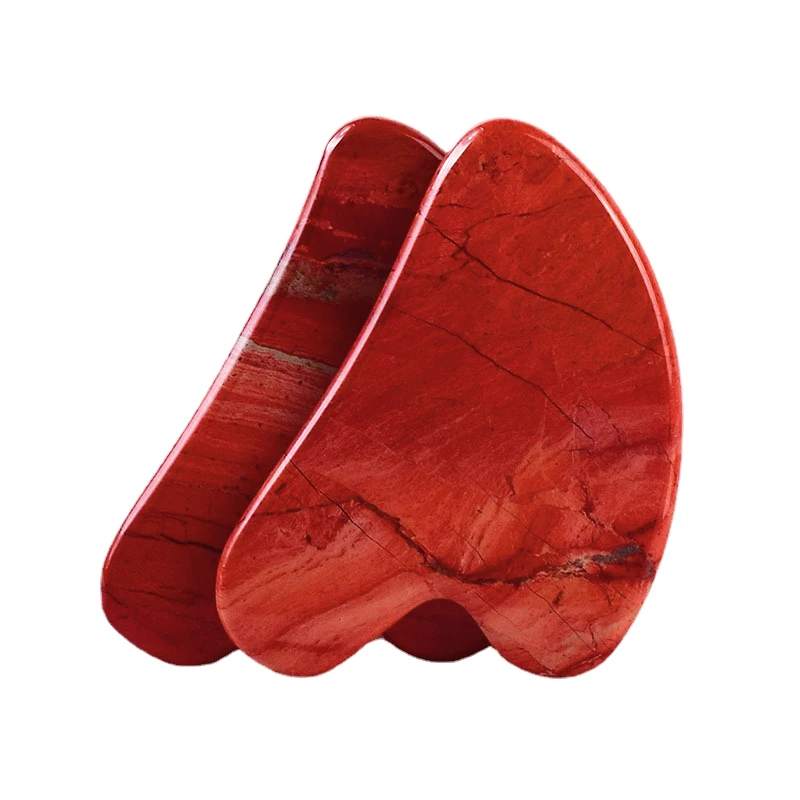 

Red Jasper Gua Sha Face Beauty Scraper Natural Gouache Stone Massage Board For Facial Eye Lifting Skin Scraping Detox Anti Aging