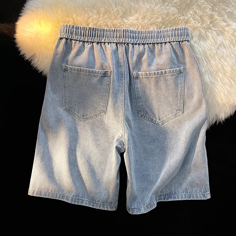 Men's Summer Jeans Shorts 2022New Oversized Baggy Ventilation Casual Pants Five-Point Pant Korean Harajuku Fashion Male Clothing