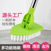 Factory retractable long handle triangle brush floor brush ceramic tile brush bathroom bathtub cleaning brush sponge brush