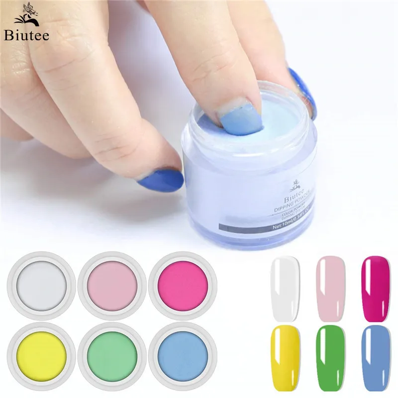 

Biutee 6 colors dip powder nail kit dip nails powder starter kit Nail Art French Manicure Glitter Powder Set for builder DIY