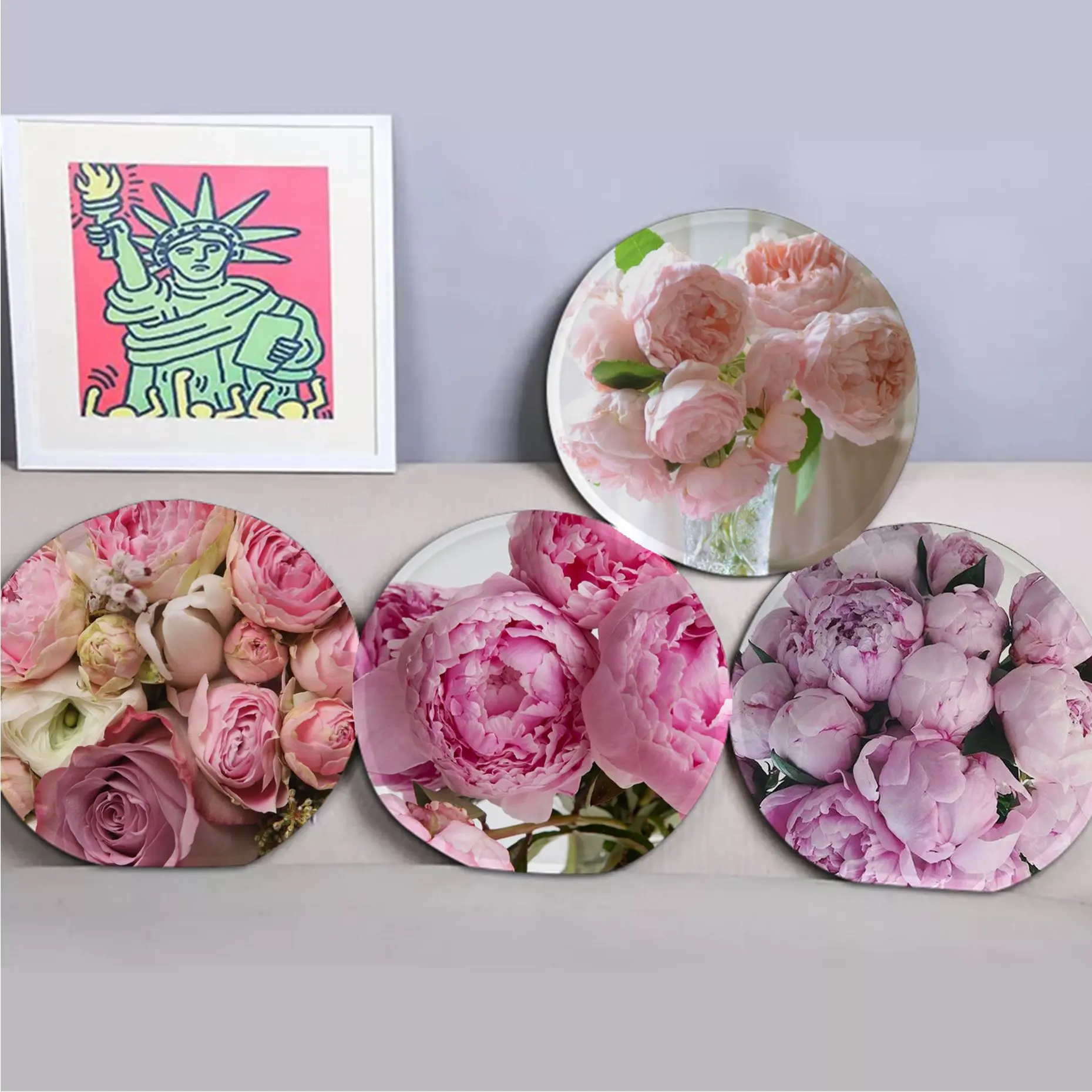 

Pink Peony Flower Creative Plush Cushion Home Back Cushion Soft Comfortable 50x50cm Cushion Pads