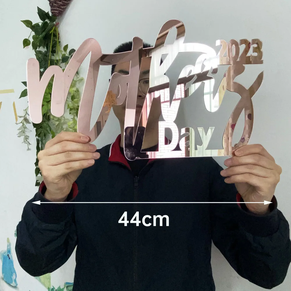 

День матери 2023 знак розовое золото акриловая лазерная вырезка фотография Декор деревянный знак