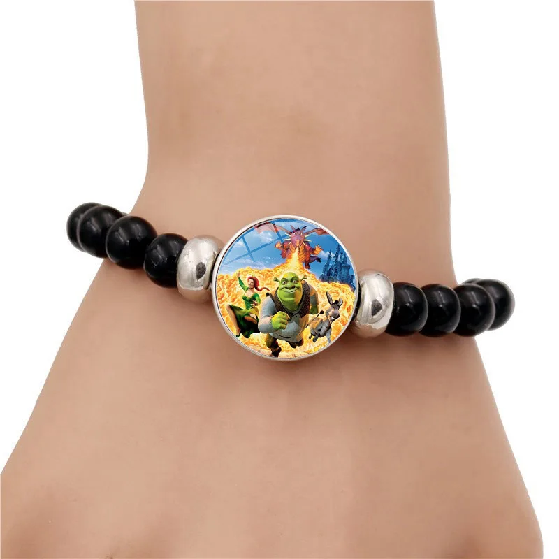 

Fashion Cosplay Jewelry Shrek Beads Bracelet Glass Pendant Bangles Women Men Kids