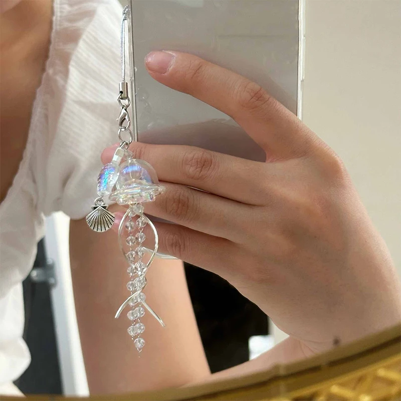 Y2K Jellyfish МОБИЛЬНЫЙ ТЕЛЕФОН Lanyard Эстетическая Подвеска для телефона с кисточкой