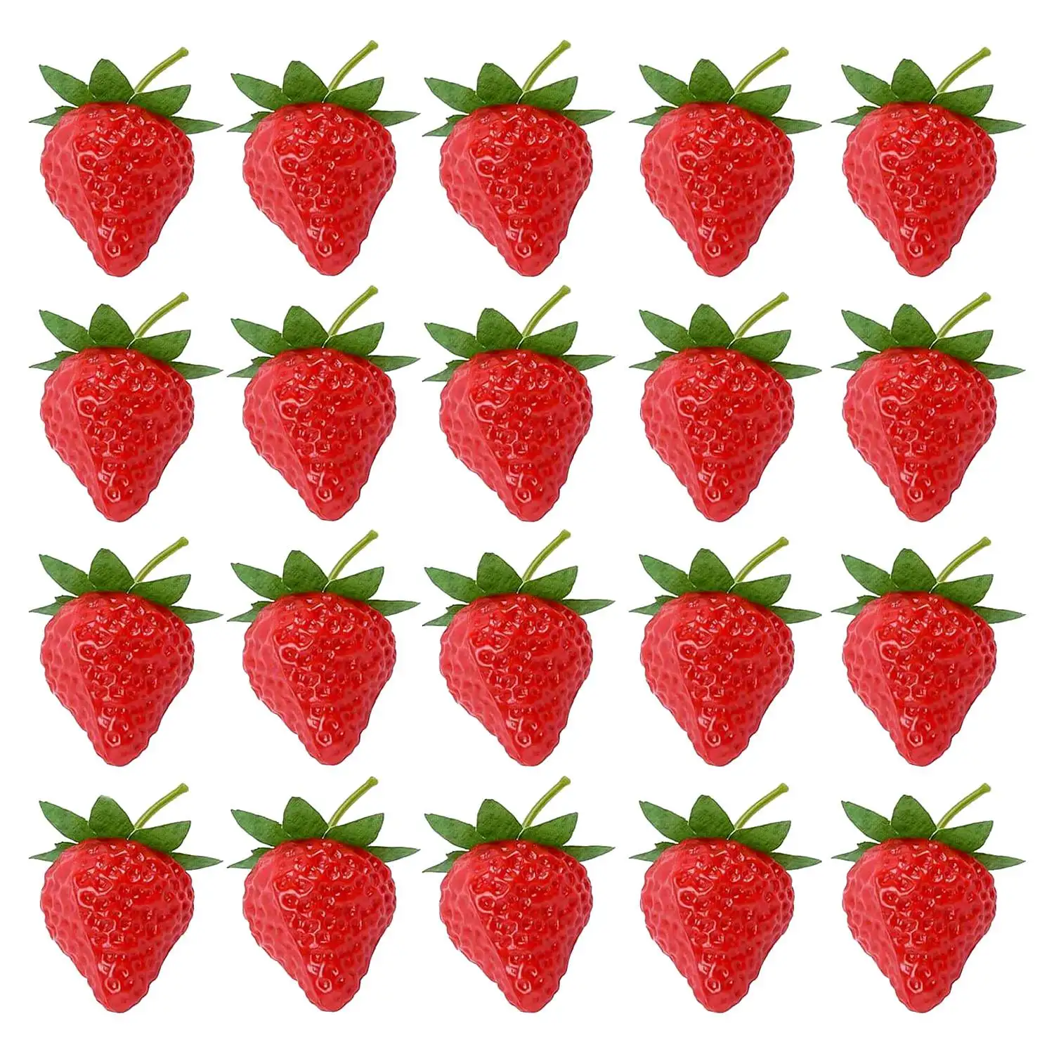 

20 Pieces Artificial Strawberry Fake Fruit Strawberries Photography Prop Home Kitchen Cabinet Party Ornament Small