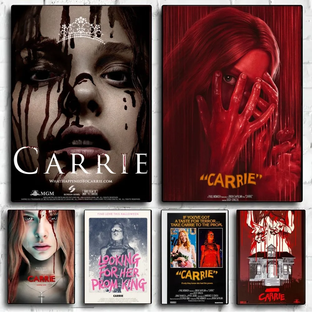 Кэрри ужас фильм постер наклейка современный стиль плоская белая бумага
