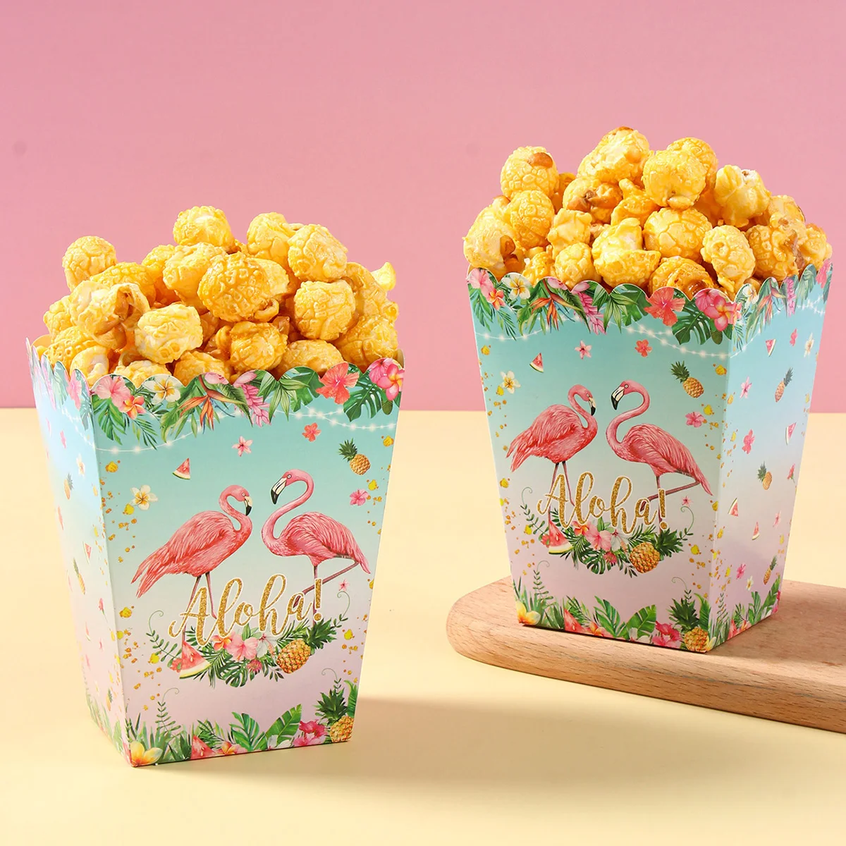 Гавайские гирлянды с фламинго коробка для попкорна летние пляжные украшения дня